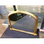 A modern gilt over mantle mirror