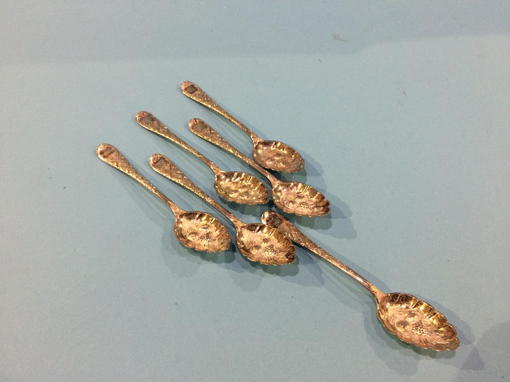 A set of six tea spoons