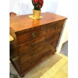A Victorian mahogany chest of four long drawers, 110cm wide