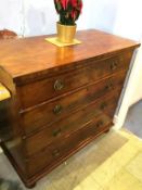 A Victorian mahogany chest of four long drawers, 110cm wide