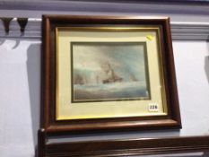 Paul J. Wintrip, oil, signed, 'Vessel off the coastline', 17 x 23cm