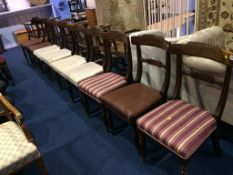 A set of nine 19th century mahogany single chairs