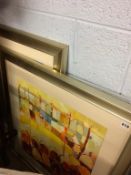 Abstract, Street scene, acrylic, by Anthony Marshall together with a print after Anthony Marsall, '