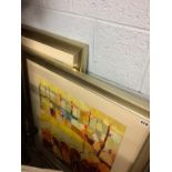 Abstract, Street scene, acrylic, by Anthony Marshall together with a print after Anthony Marsall, '