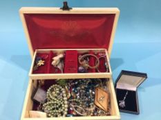 A jewellery box and contents