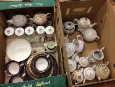 Two trays of assorted china, to include a Wedgwood teaset etc.