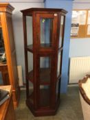 An octagonal display cabinet