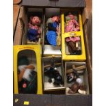 Six boxed Pelham Puppets