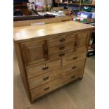 An Edwardian light oak chest of drawers, 112cm wide