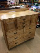 An Edwardian light oak chest of drawers, 112cm wide