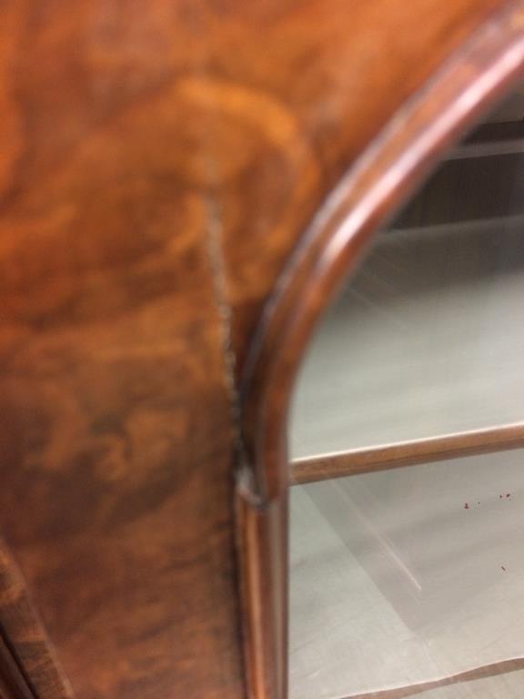 A Victorian marble top walnut three door side cabinet, the white marble top below three glazed - Image 20 of 25