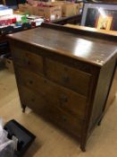 An oak chest, two short and two long drawers, 91cm wide