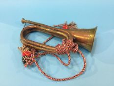 A copper and brass bugle 'Argyle and Sutherland'