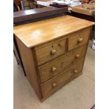 A pine chest of drawers, 90cm wide