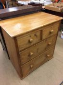 A pine chest of drawers, 90cm wide