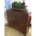 A 19th century mahogany chest of drawers, with two short and three long graduating drawers, with