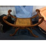 An Oriental hardwood stool