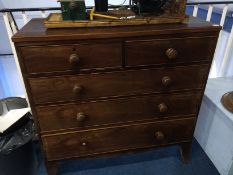 A 19th century mahogany straight front chest of drawers, with two short and three long graduated