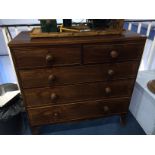 A 19th century mahogany straight front chest of drawers, with two short and three long graduated