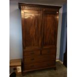 A 19th century mahogany linen press. 200cm high, 118cm wide, 57cm deep