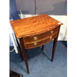 A reproduction two drawer side table. 45cm wide