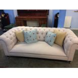 A good quality as new Chesterfield three seater settee 225cm x 110cm x 70cm