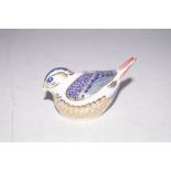 Royal Crown Derby garden bird with gold stopper