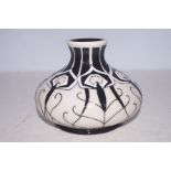 Moorcroft black and white peacock parade vase