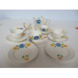 Hand painted child's part tea set Hancock's ivory