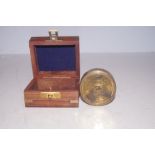 Boxed brass white star line compass