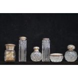 Victorian silver top bottles