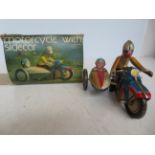 Tin plate motorbike & side car with box
