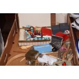 A box of costume jewellery and others
