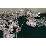 A collection of white metal jewellery to include 3