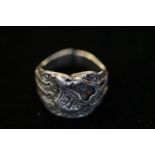 Gents silver saddle ring