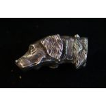 Silver vesta case in the form of a dogs head