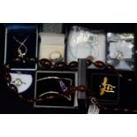 A collection of mainly silver costume jewellery