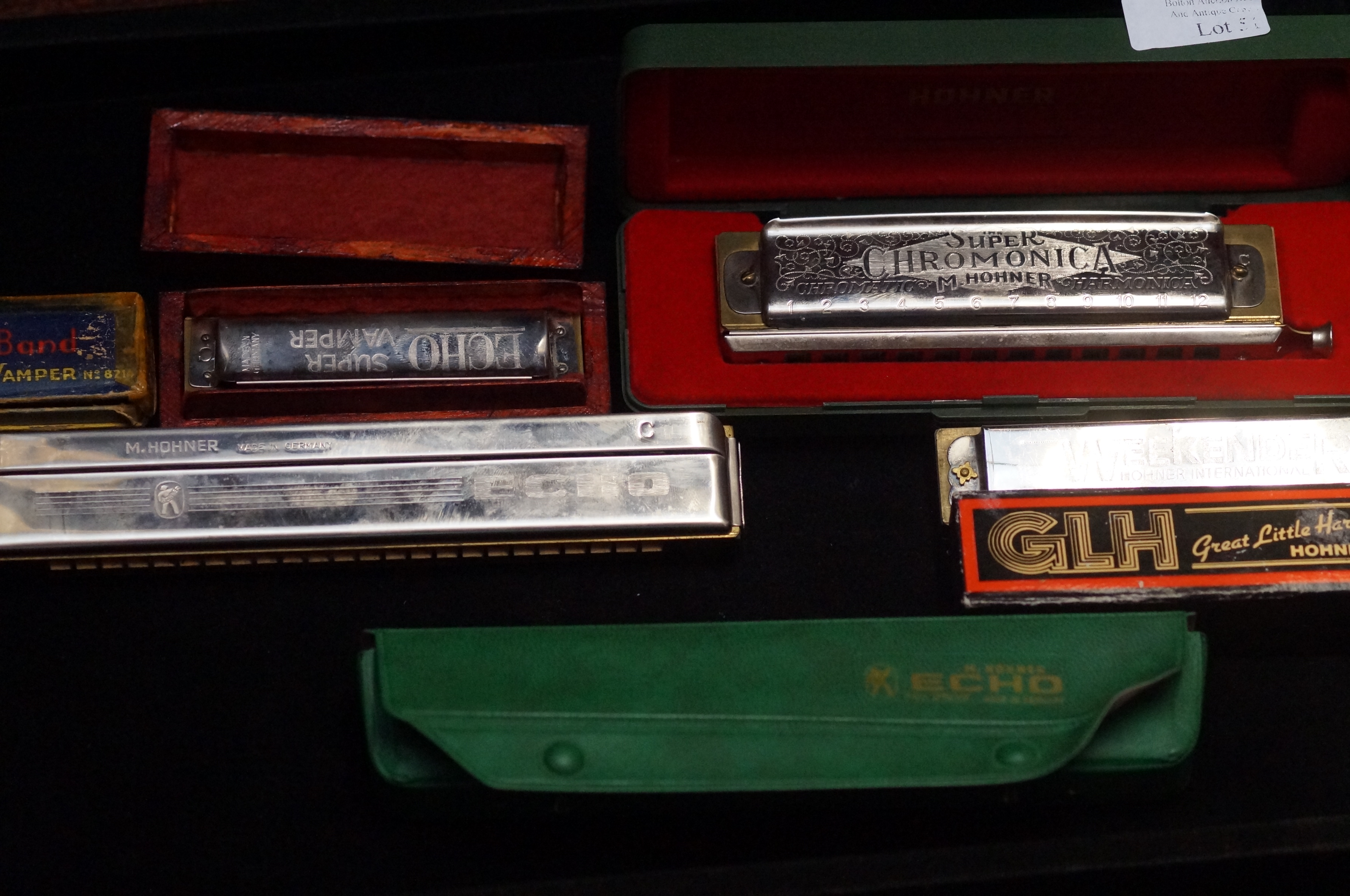 A collection of harmonicas