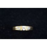 18 Carat Gold Ring set with White Stones - Size P