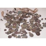 Collection of metal detector finds to include clay