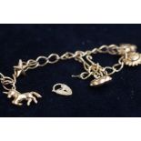 9 Carat Gold Charm Bracelet - 9g