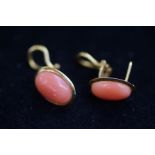 Pair of 18 Carat Gold Earrings set with possibly C