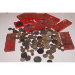 Collection of metal detector finds, mainly coinage