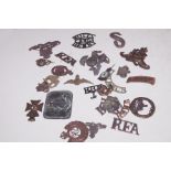Collection of metal detector finds, mainly militar