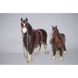 Two Beswick Shire Horses (One Matt, One Gloss) - 2