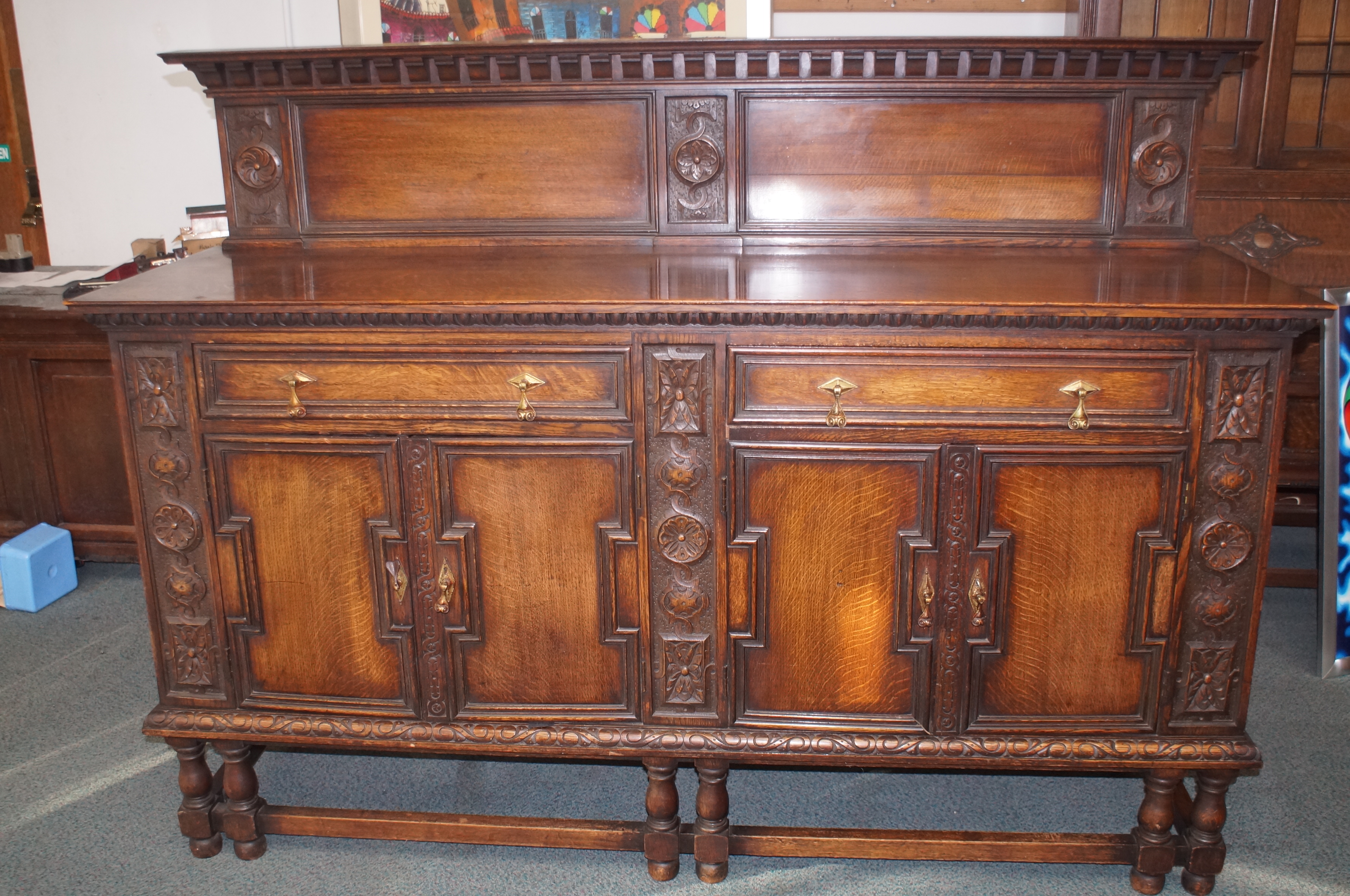 Solid Oak Edwardian Dresser (Very Heavy)