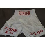 Boxing Fight Shorts signed by James 'Buster' Dougl