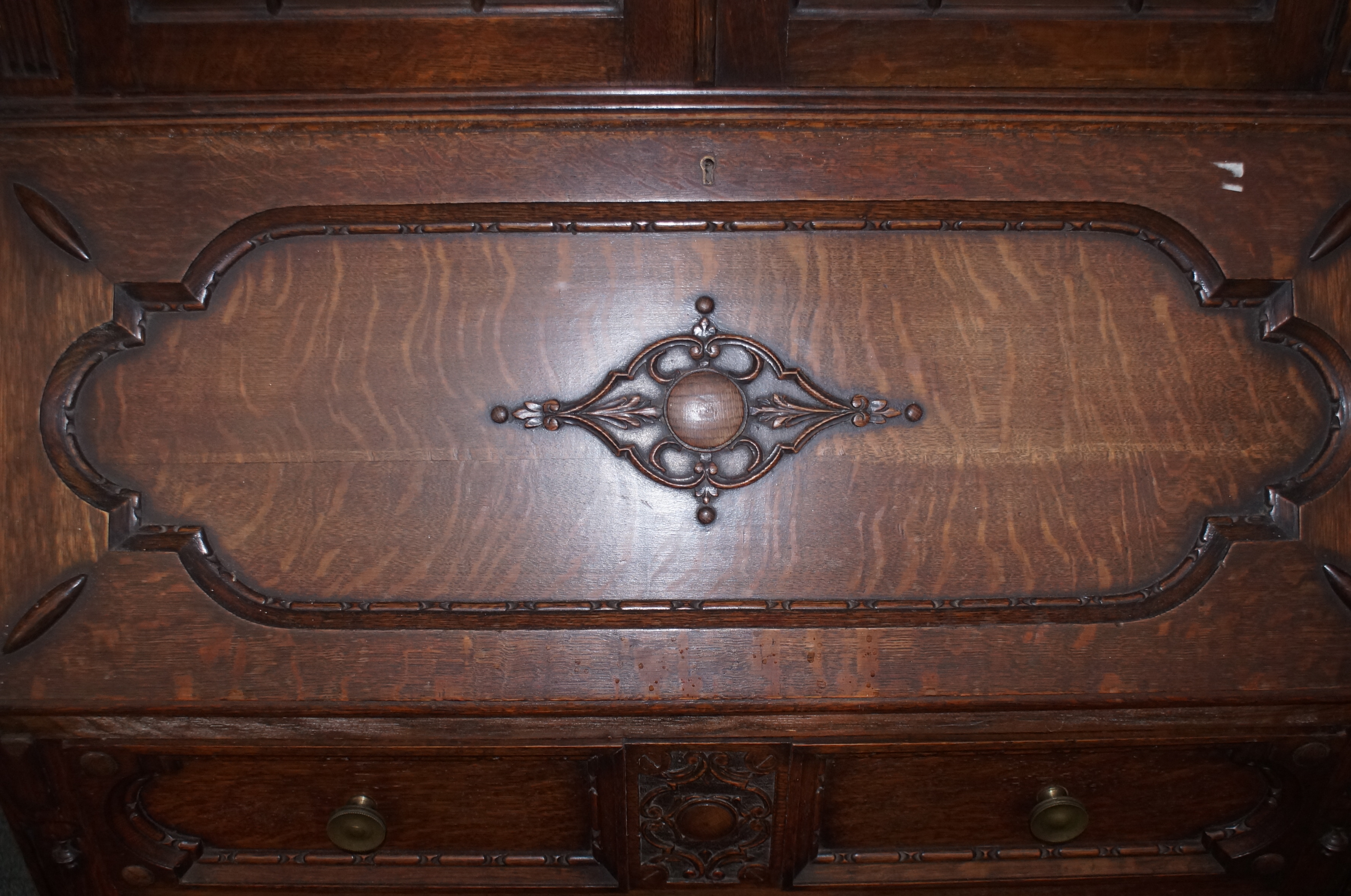 Oak Bureau Bookcase - with well fitted interior - - Image 2 of 3