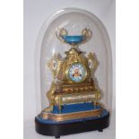 French Brass Ormolu clock with painted panels str