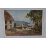 F Parr watercolour early 20th century farm scene 4